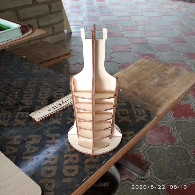 طرح جا بطری نوشابه مناسب برای استفاده در دستگاه های cnc چوب و cnc لیزر - laser cut wine bottle cork holder stand cdr file