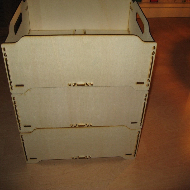 طرح جعبه های چوبی قابل چیدن مناسب برای استفاده در دستگاه های cnc چوب و cnc لیزر - laser cut stackable wood boxes dxf file