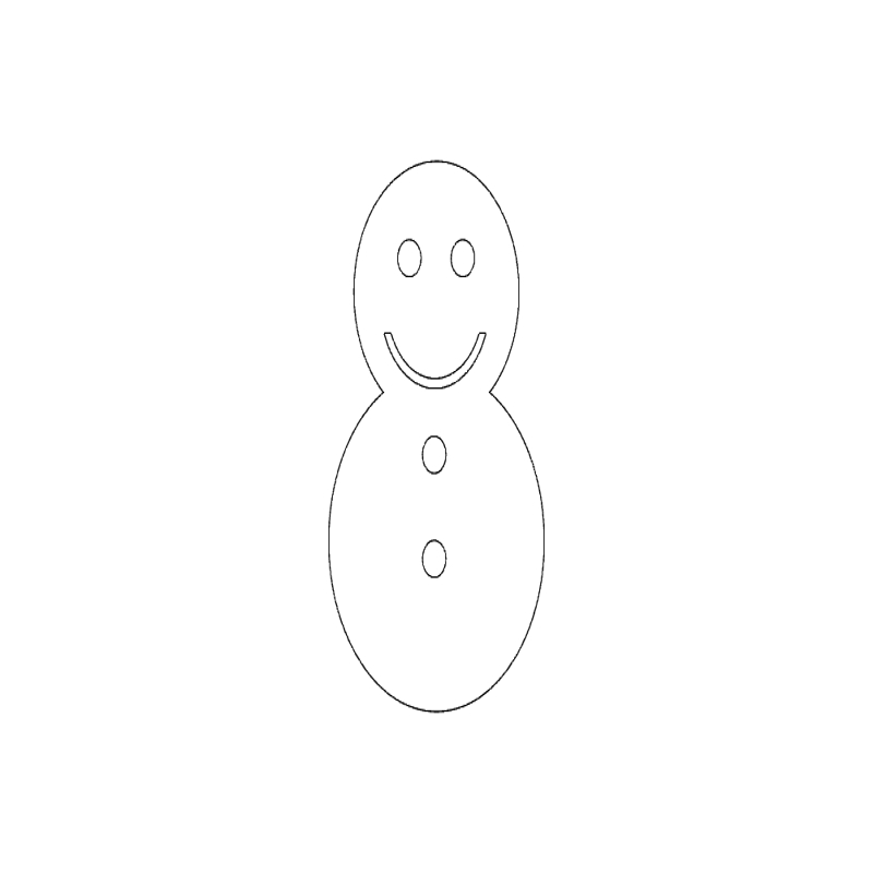 طرح آیکون آدم برفی مناسب برای استفاده در دستگاه های cnc چوب و cnc لیزر - snowman icon dxf file