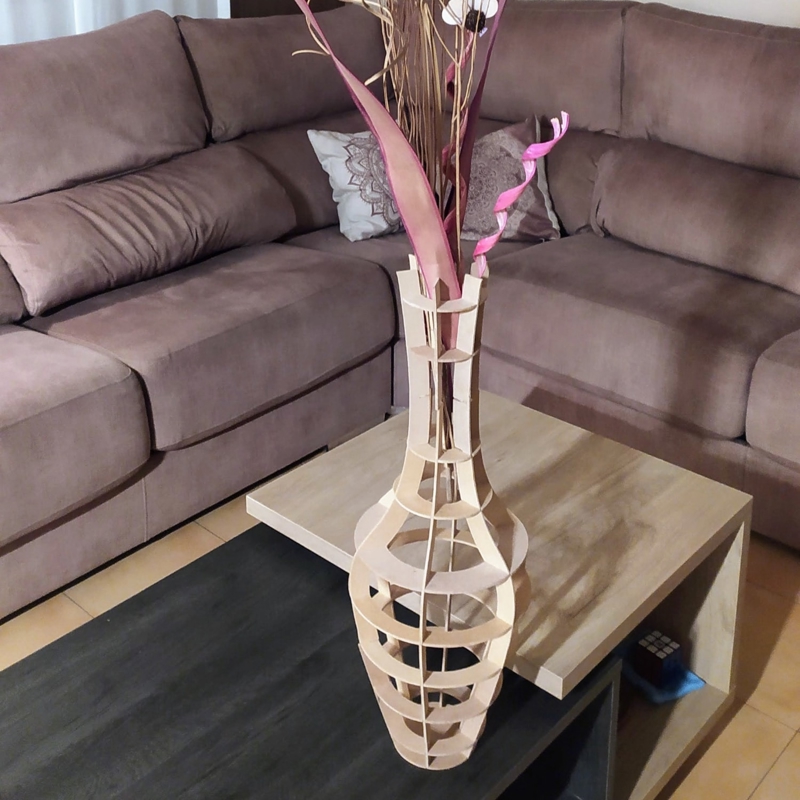 طرح گلدان چوبی مناسب برای استفاده در دستگاه های cnc چوب و cnc لیزر - laser cut wooden design vase svg file