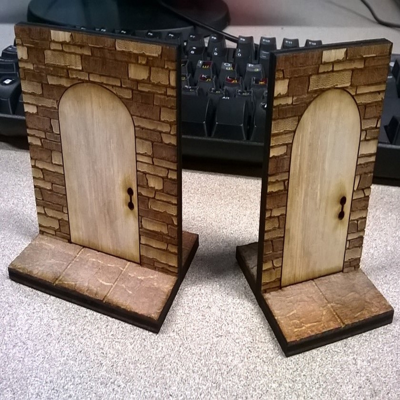 طرح درب مینیاتوری رومیزی مناسب برای استفاده در دستگاه های cnc چوب و cnc لیزر - laser cut tabletop miniature doorways svg file