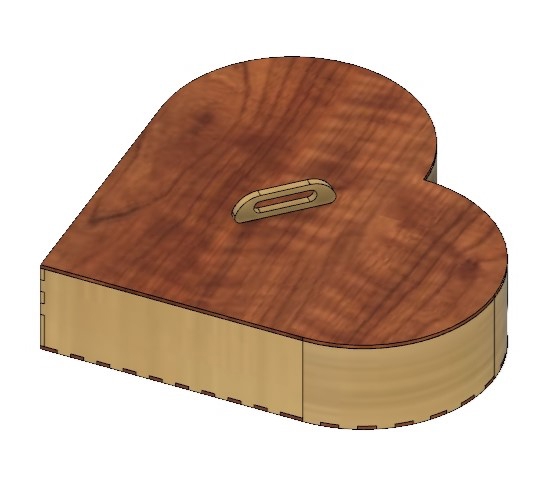 طرح جعبه قلبی چوبی مناسب برای استفاده در دستگاه های cnc چوب و cnc لیزر - laser cut wooden heart box dxf file