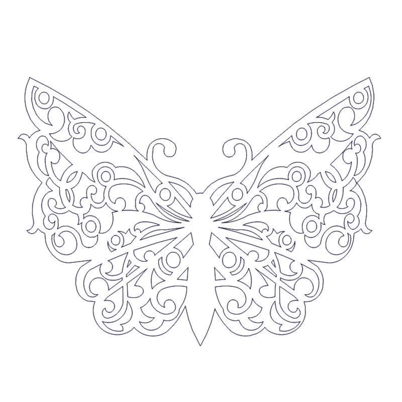 طرح تزیین پروانه مناسب برای استفاده در دستگاه های cnc چوب و cnc لیزر - butterfly decor dxf file