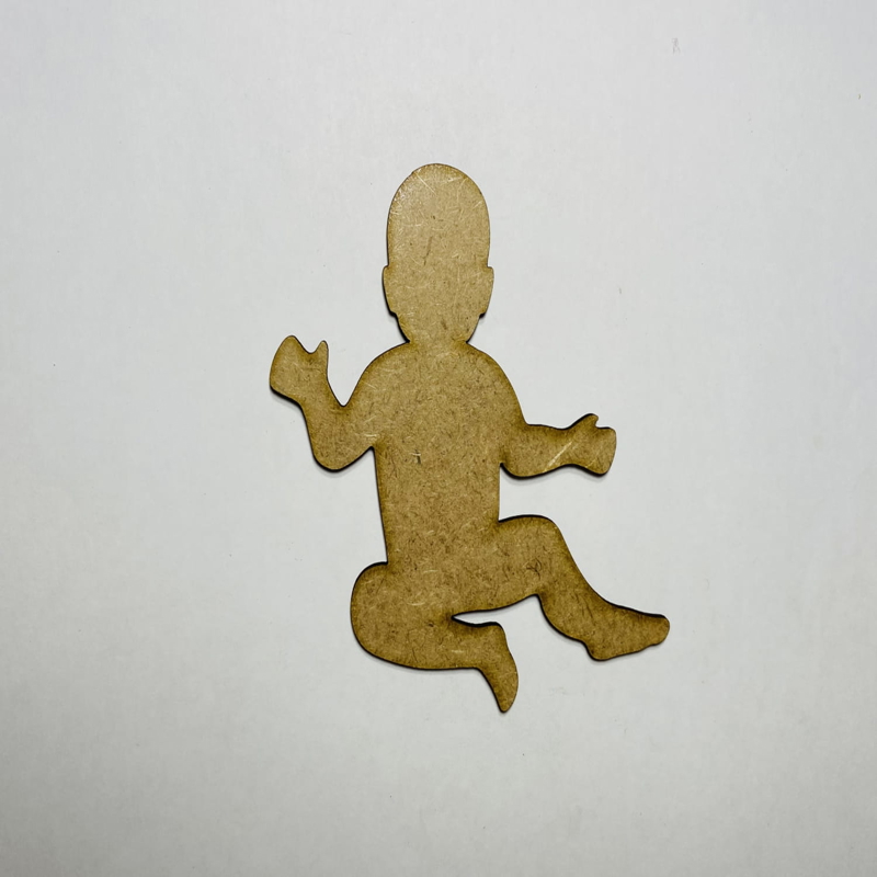 طرح کودک چوبی ناتمام مناسب برای استفاده در دستگاه های cnc چوب و cnc لیزر - laser cut baby shape unfinished wood baby cutout cdr file