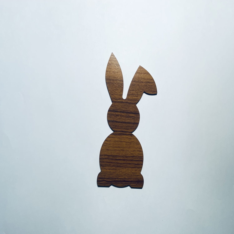 طرح خرگوش چوبی طرح ناتمام چوبی مناسب برای استفاده در دستگاه های cnc چوب و cnc لیزر - laser cut wooden bunny cutout unfinished wood rabbit shape cdr file