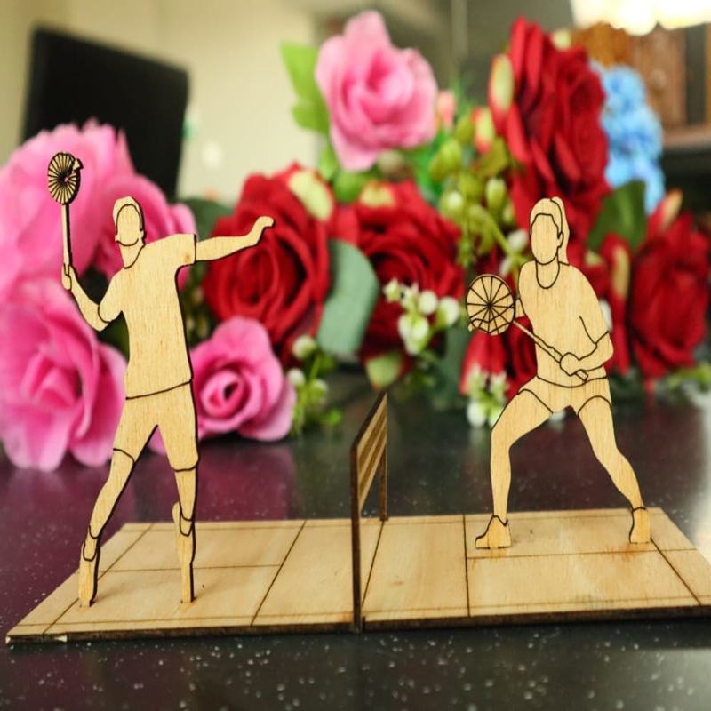 طرح مدل زمین بدمینتون مناسب برای استفاده در دستگاه های cnc چوب و cnc لیزر - laser cut badminton court model cdr file