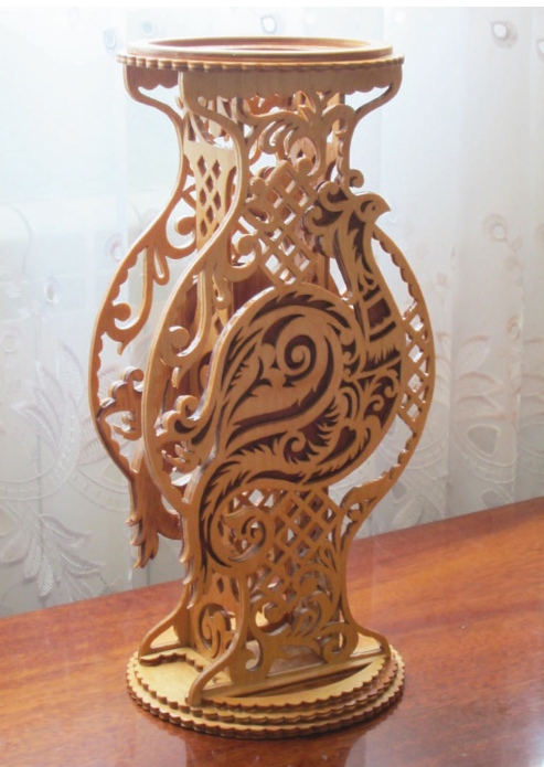 طرح گلدان تزئینی مناسب برای استفاده در دستگاه های cnc چوب و cnc لیزر - laser cut decorative vase template cdr file