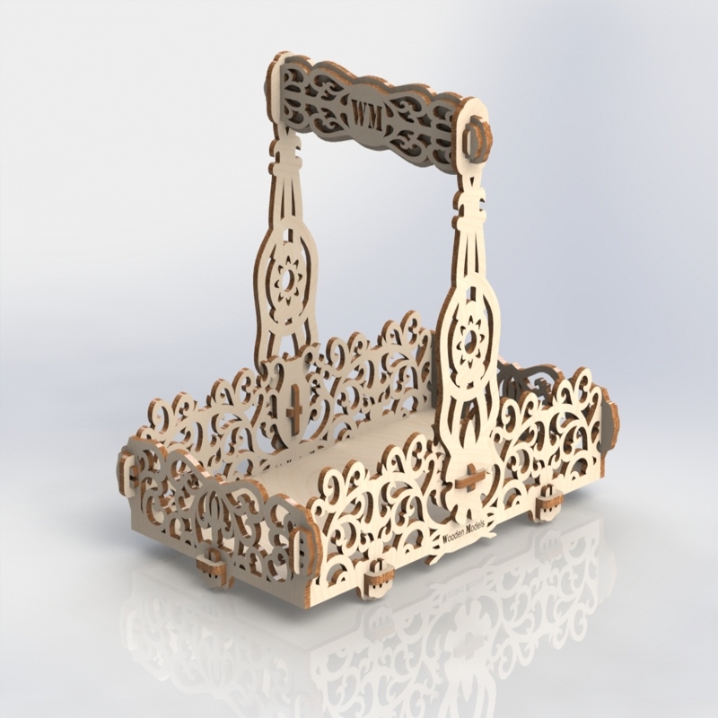 طرح سبد تخم مرغ عید پاک چوبی مناسب برای استفاده در دستگاه های cnc چوب و cnc لیزر - laser cut wooden easter eggs basket cdr file