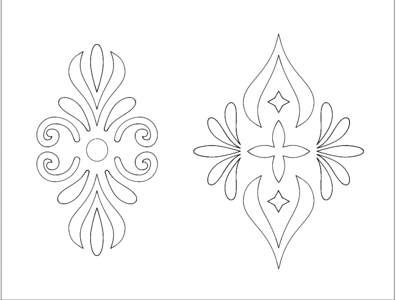 طرح گل شماره ۱۸ مناسب برای استفاده در دستگاه های cnc چوب و cnc لیزر - flowers 18 dxf file