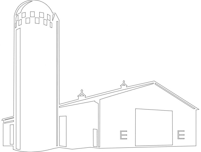 طرح سیلوی انبار مناسب برای استفاده در دستگاه های cnc چوب و cnc لیزر - barn silo dxf file