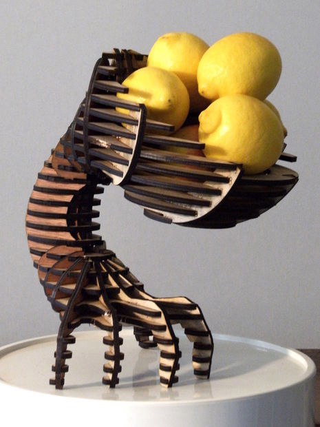 طرح جا میوه ای تزئینی مناسب برای استفاده در دستگاه های cnc چوب و cnc لیزر - decorative fruits stand laser cut eps file