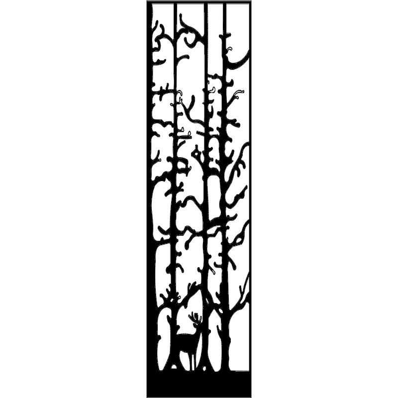 طرح درب گوزن مناسب برای استفاده در دستگاه های cnc چوب و cnc لیزر - deer door dxf file