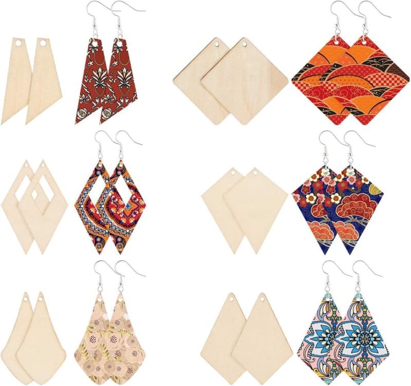 طرح گوشواره چوبی طرح بوهمی مناسب برای استفاده در دستگاه های cnc چوب و cnc لیزر - laser cut wood earring blanks boho styles