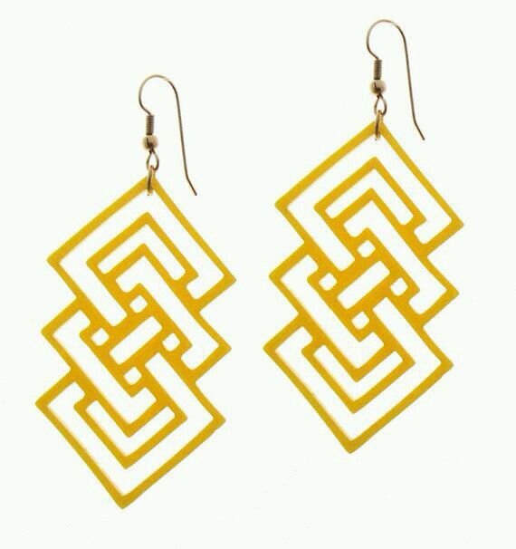 طرح گوشواره‌های هندسی مناسب برای استفاده در دستگاه های cnc چوب و cnc لیزر - laser cut geometric earrings