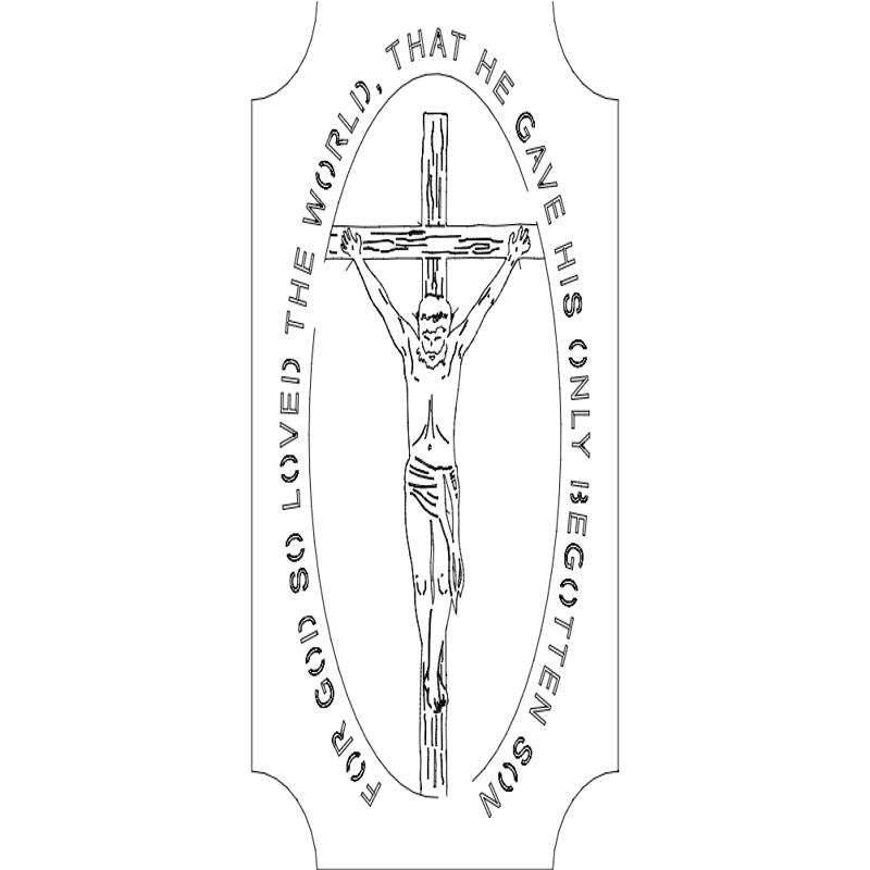 طرح تصویر عیسی بر روی صلیب مناسب برای استفاده در دستگاه های cnc چوب و cnc لیزر - jesus on cross dxf file