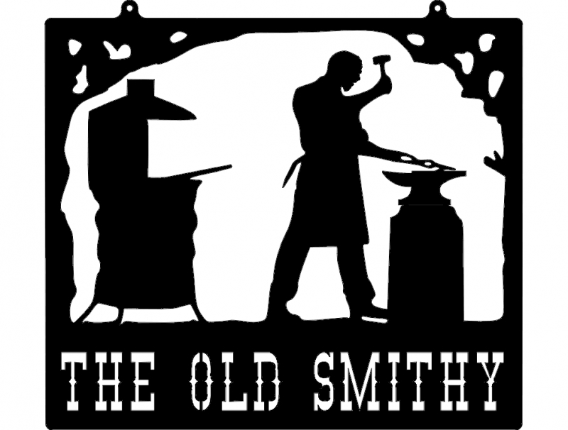 طرح آهنگری قدیمی مناسب برای استفاده در دستگاه های cnc چوب و cnc لیزر - old smithy dxf file