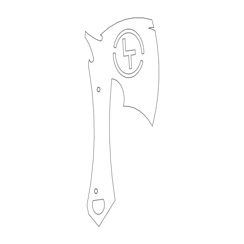 طرح تبر جنگی lt مناسب برای استفاده در دستگاه های cnc چوب و cnc لیزر - lt battle axe dxf file