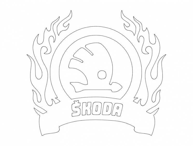 طرح لوگوی اسکودا مناسب برای استفاده در دستگاه های cnc چوب و cnc لیزر - skoda logo dxf file