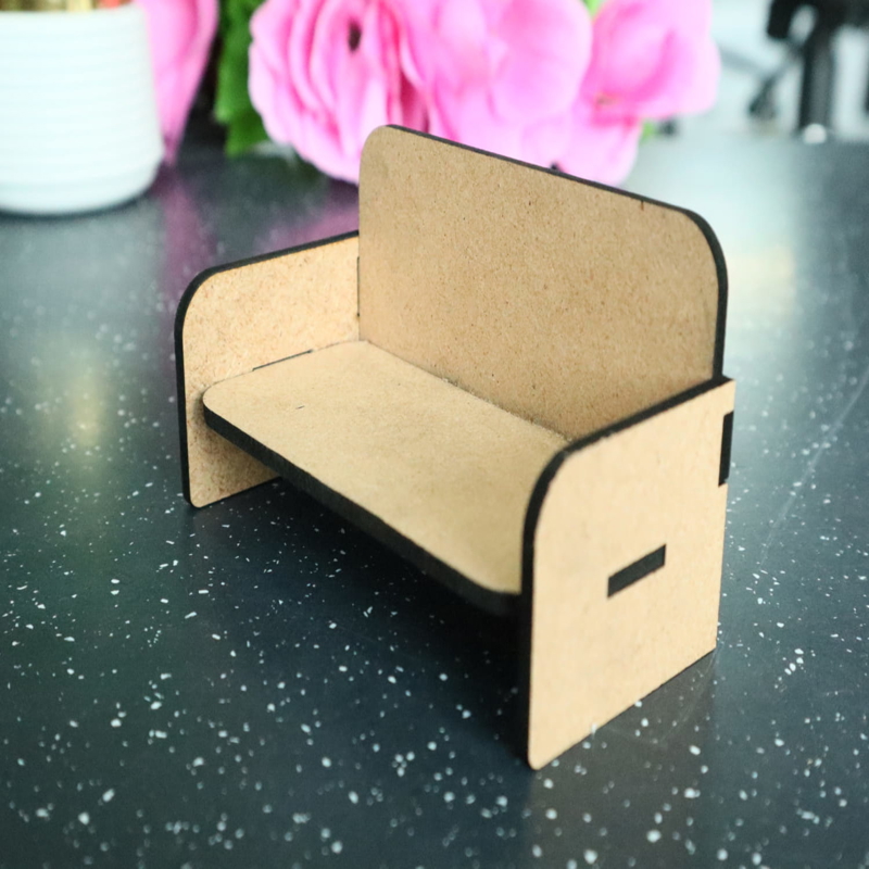 طرح مبل عروسکی طرح مینیاتور مناسب برای استفاده در دستگاه های cnc چوب و cnc لیزر - laser cut dollhouse sofa miniature dollhouse couch cdr file