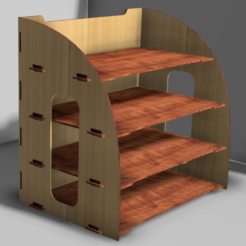 طرح جعبه کادو مناسب برای استفاده در دستگاه های cnc چوب و cnc لیزر - laser cut desktop paper organizer cdr file