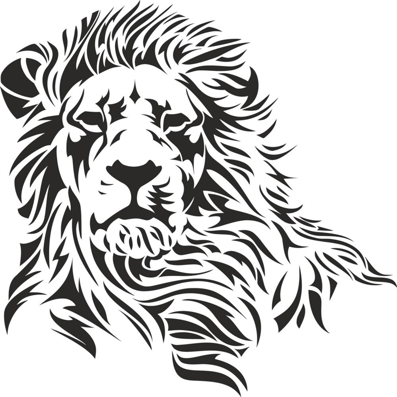 طرح فایل eps و ai طرح استنسیل شیر مناسب برای استفاده در دستگاه های cnc چوب و cnc لیزر - lion stencil eps file