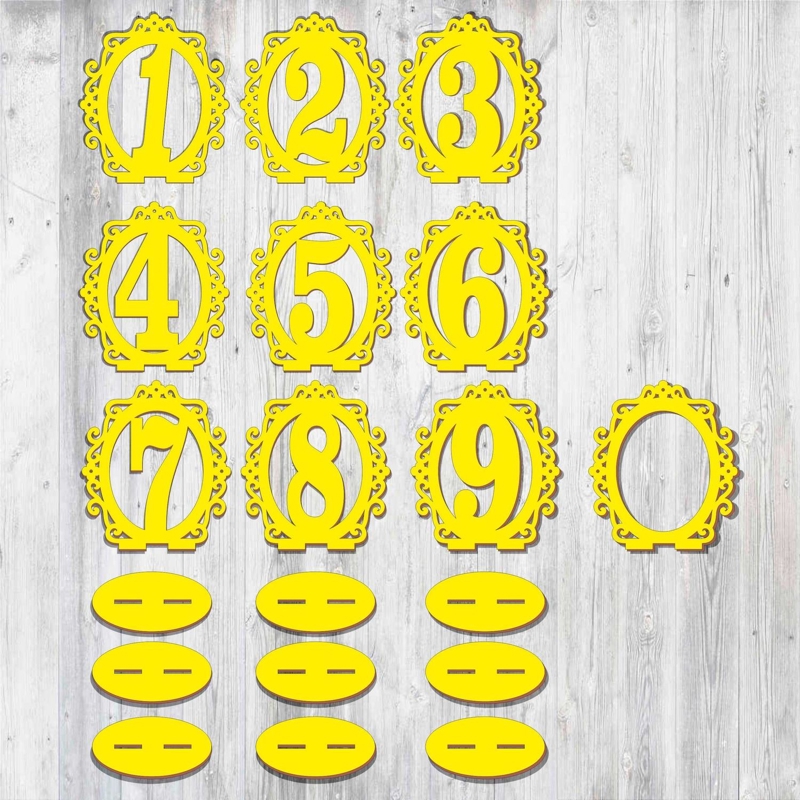 طرح شماره میز چوبی مناسب برای استفاده در دستگاه های cnc چوب و cnc لیزر - laser cut wooden table numbers template cdr file
