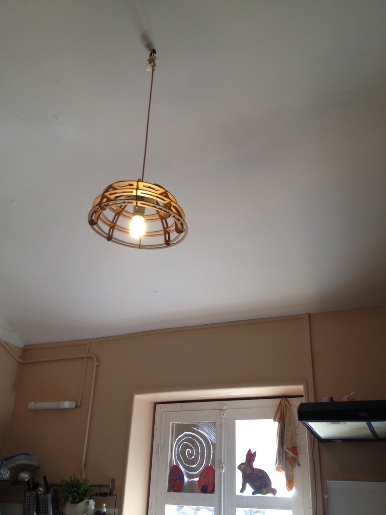 طرح چراغ آویز چوبی مناسب برای استفاده در دستگاه های cnc چوب و cnc لیزر - laser cut wooden hanging pendant lamp dxf file
