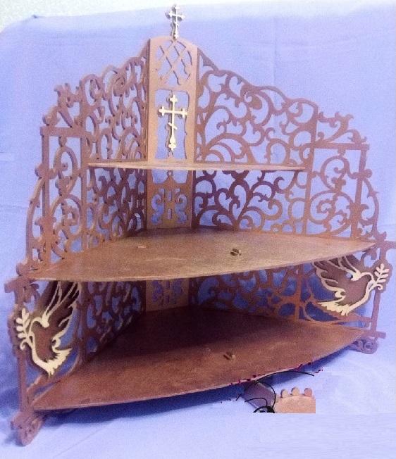 طرح قفسه چوبی مناسب برای استفاده در دستگاه های cnc چوب و cnc لیزر - wood iconostasis wooden shelf laser cutting template cdr file