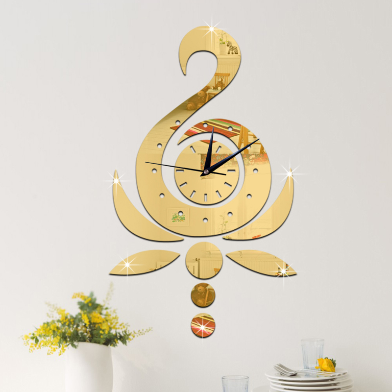 طرح ساعت دیواری طرح قو نیلوفر آبی مناسب برای استفاده در دستگاه های cnc چوب و cnc لیزر - laser cut lotus swan wall clock cdr file
