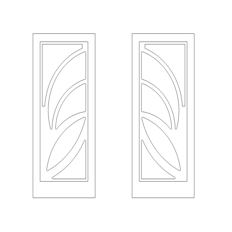 طرح جفت درب مناسب برای استفاده در دستگاه های cnc چوب و cnc لیزر - door pair dxf file