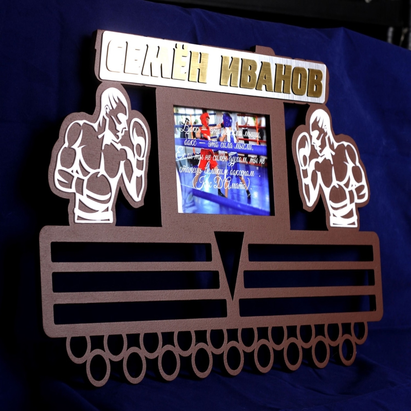 طرح آویز مدال بوکس مناسب برای استفاده در دستگاه های cnc چوب و cnc لیزر - laser cut boxing medal hanger cdr file