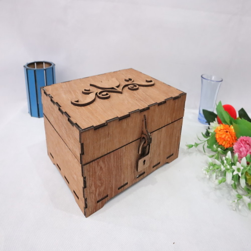 طرح جعبه چوبی 3 میلی‌متری مناسب برای استفاده در دستگاه های cnc چوب و cnc لیزر - laser cut wooden storage box 3mm cdr file