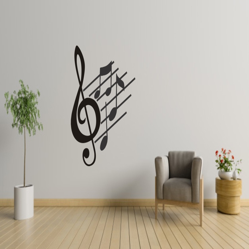 طرح هنری دیواری نت های موسیقی مناسب برای استفاده در دستگاه های cnc چوب و cnc لیزر - laser cut music notes wall art cdr file