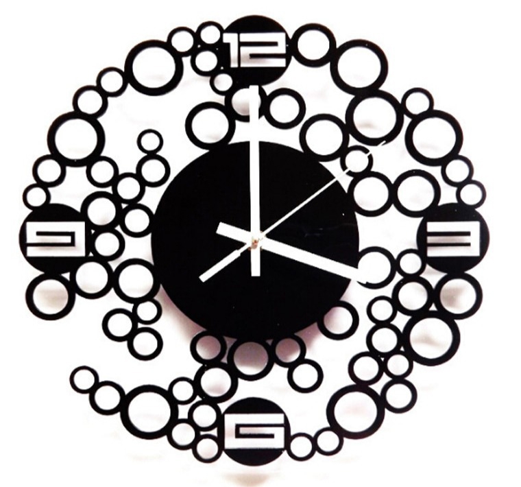 طرح ساعت دیواری مدرن مناسب برای استفاده در دستگاه های cnc چوب و cnc لیزر - laser cut contemporary wall clock cdr file