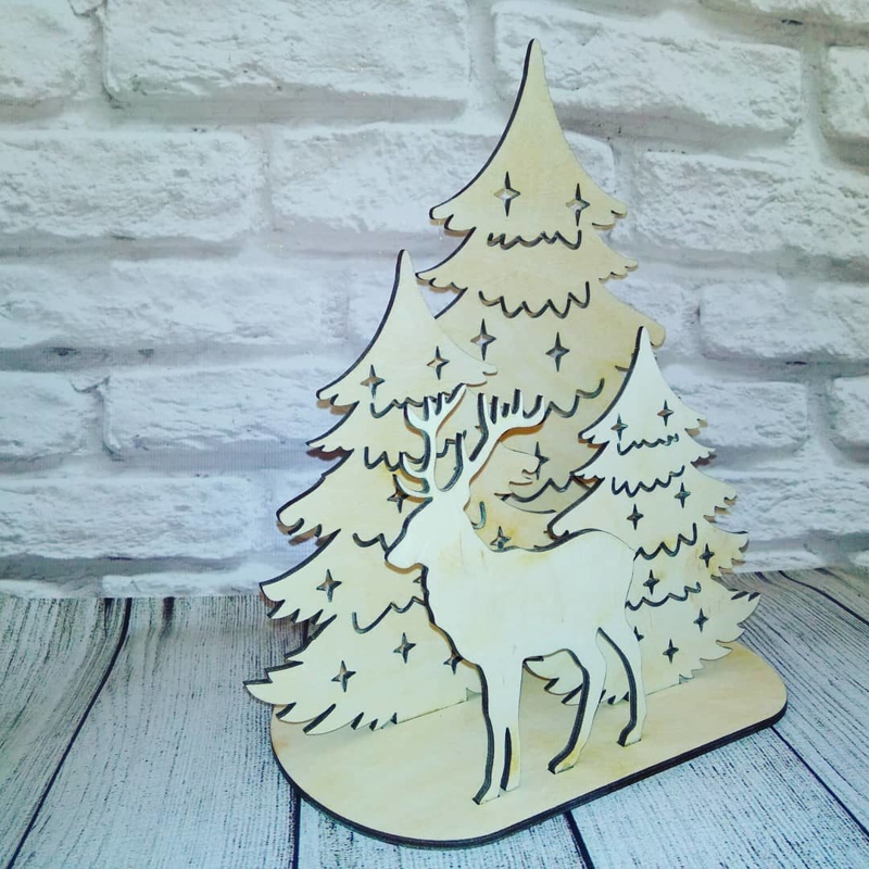 طرح کریسمس سال نو مناسب برای استفاده در دستگاه های cnc چوب و cnc لیزر - laser cut new year christmas composition cdr file
