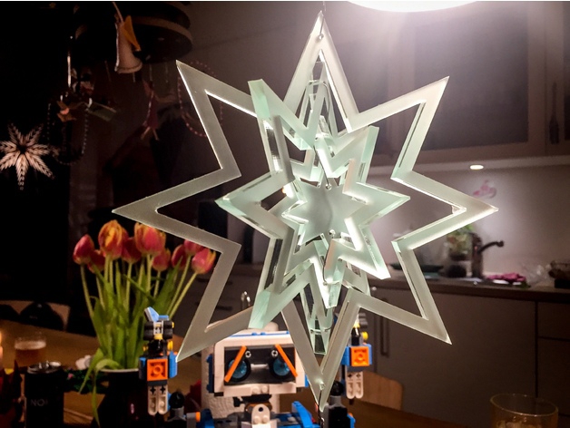 طرح ستاره کریسمس تزئینی مناسب برای استفاده در دستگاه های cnc چوب و cnc لیزر - decorative christmas star dxf file