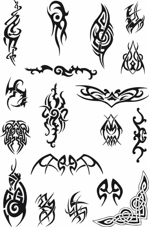 طرح‌های تاتو قبیله‌ای مناسب برای استفاده در دستگاه های cnc چوب و cnc لیزر - tribal tattoo designs eps file