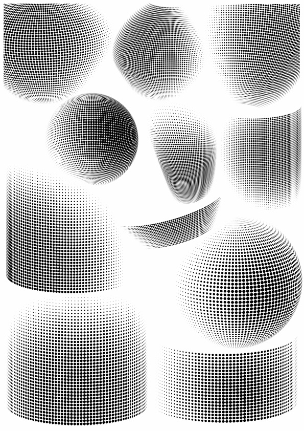 طرح مجموعه فرم نیم‌رنگ مناسب برای استفاده در دستگاه های cnc چوب و cnc لیزر - halftone form set cdr file