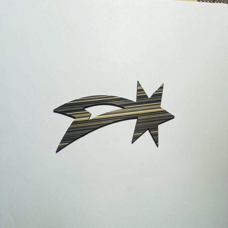 طرح برش چوب به شکل ستاره دنباله دار برای لیزر مناسب برای استفاده در دستگاه های cnc چوب و cnc لیزر - laser cut shooting star shape wood cutout cdr file