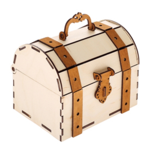 طرح صندوقچه گنج چوبی تزئینی مناسب برای استفاده در دستگاه های cnc چوب و cnc لیزر - laser cut decorative wooden treasure chest cdr file