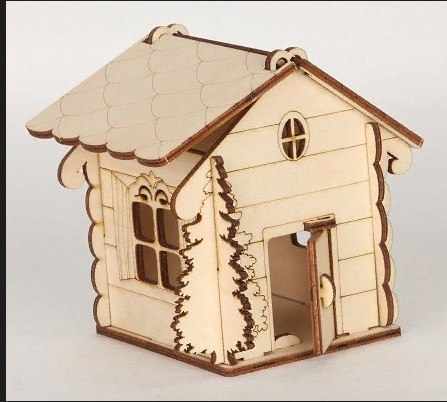 طرح جعبه به شکل خانه با طرح درخت مناسب برای استفاده در دستگاه های cnc چوب و cnc لیزر - laser cut house shaped box with tree cdr file