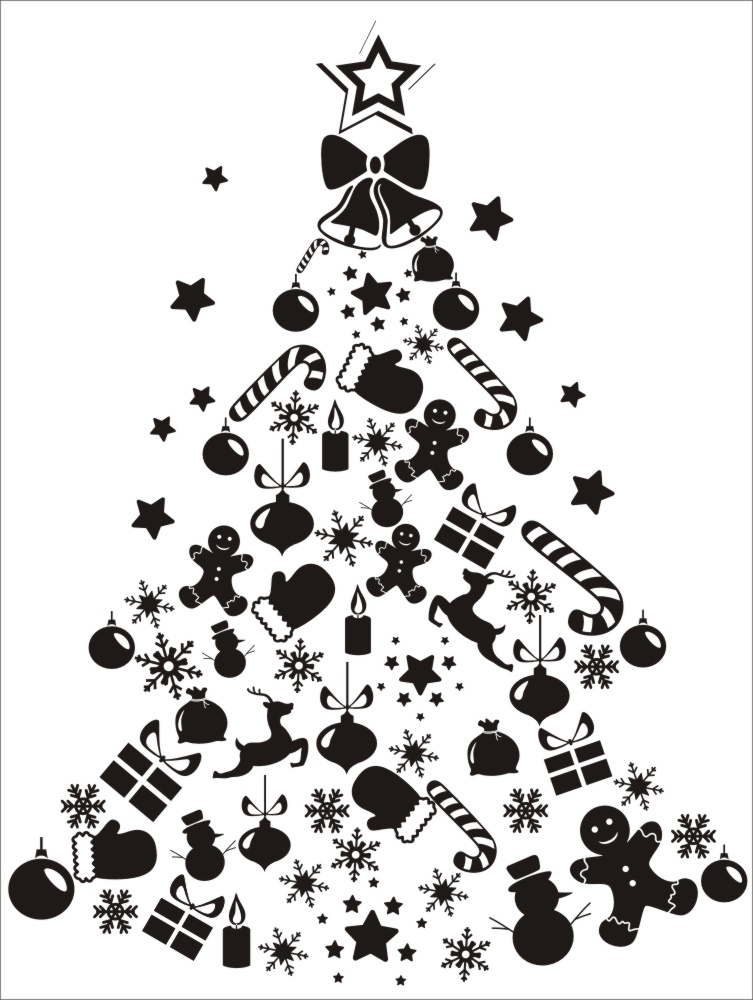 طرح حکاکی لیزری طرح درخت کریسمس مناسب برای استفاده در دستگاه های cnc چوب و cnc لیزر - laser engraving christmas tree ornament cdr file