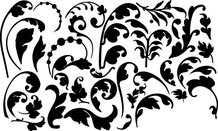 طرح عناصر شکوفه‌ای مناسب برای استفاده در دستگاه های cnc چوب و cnc لیزر - flourish elements eps file