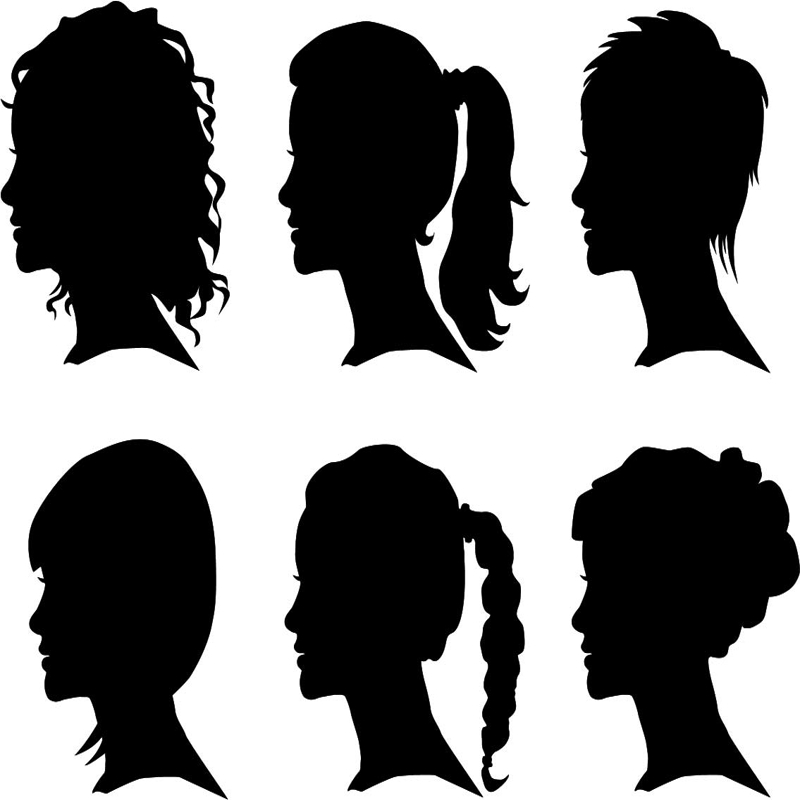 طرح فایل وکتور لایه باز زن خلاق و جذاب . مناسب برای استفاده در دستگاه های cnc چوب و cnc لیزر - creative woman silhouettes vector set eps file