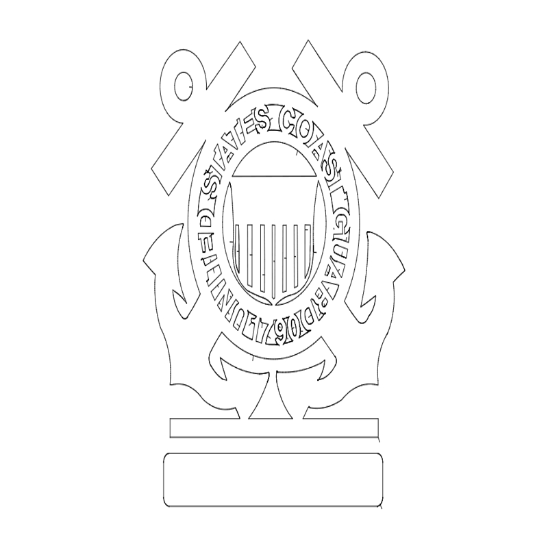 طرح گارد ساحلی ایالات متحده مناسب برای استفاده در دستگاه های cnc چوب و cnc لیزر - us coast guard dxf file
