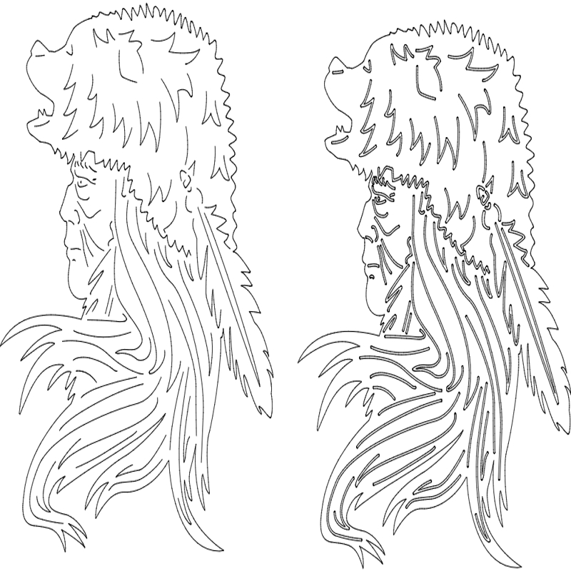 طرح تل موی خرس هندی مناسب برای استفاده در دستگاه های cnc چوب و cnc لیزر - indian bear headdress dxf file