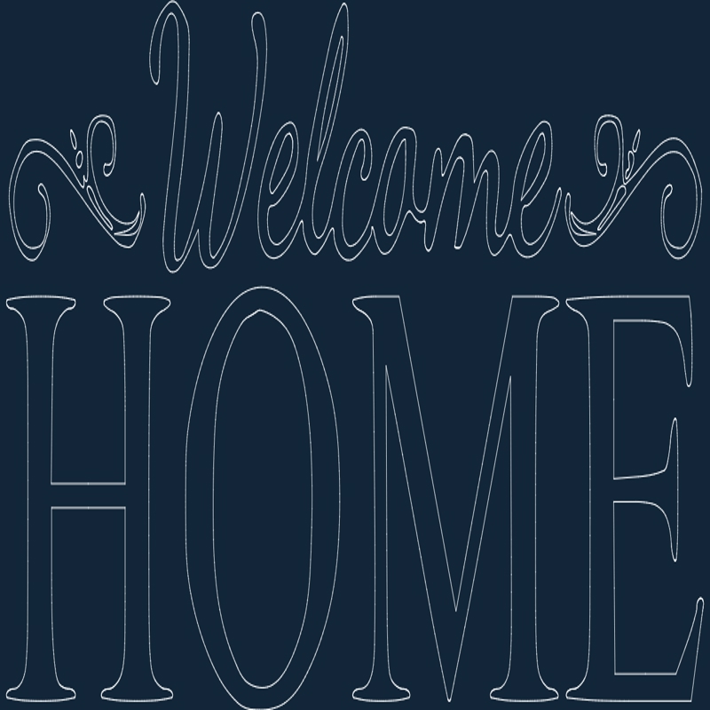 طرح به خانه خوش آمدید مناسب برای استفاده در دستگاه های cnc چوب و cnc لیزر - welcome home dxf file