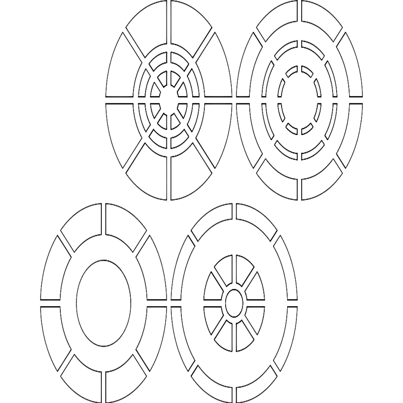 طرح دایره ۴ ۴ مناسب برای استفاده در دستگاه های cnc چوب و cnc لیزر - circles 4 4 dxf file