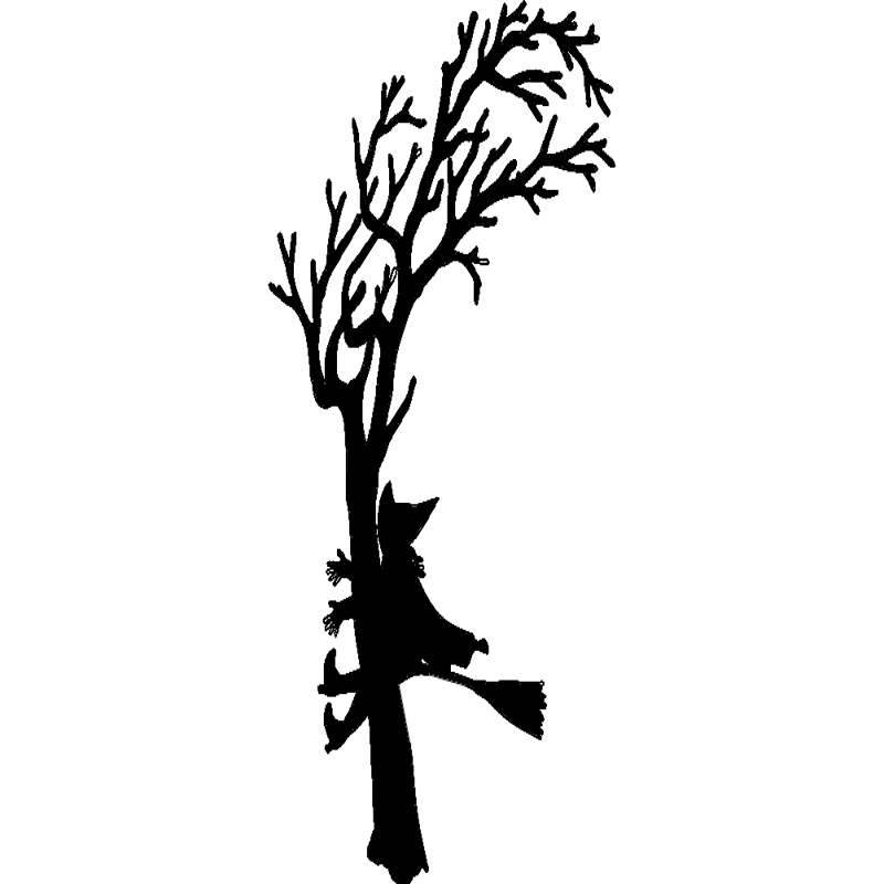 طرح سیلوئت تصادف جادوگر مناسب برای استفاده در دستگاه های cnc چوب و cnc لیزر - witch crash silhouette dxf file