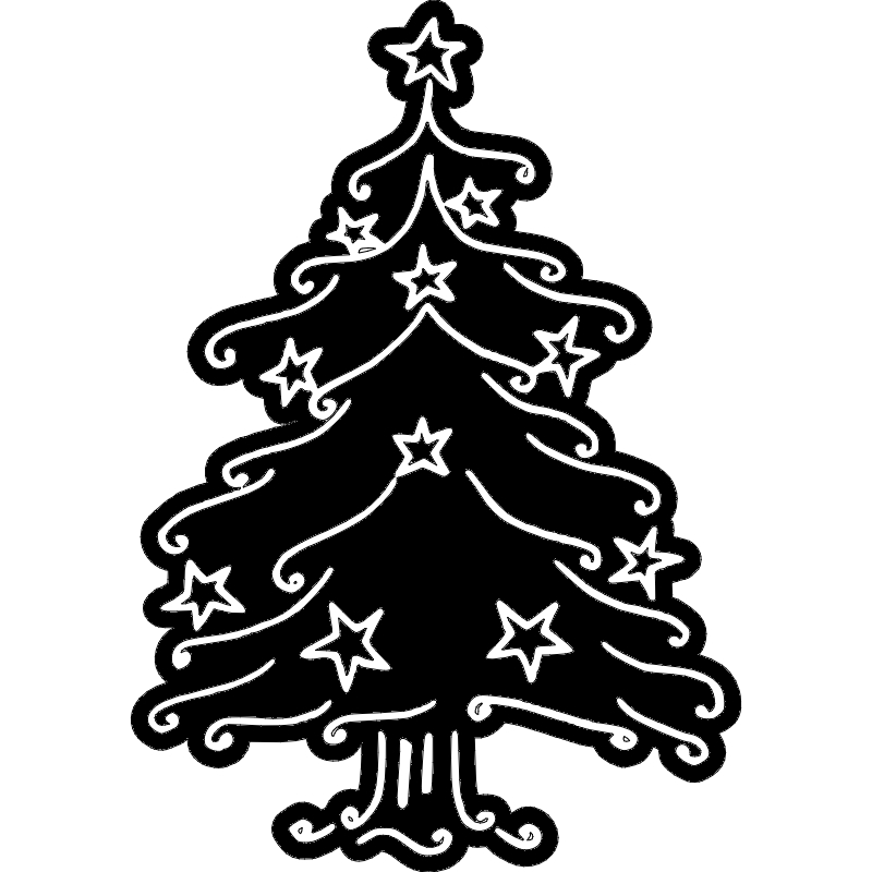 طرح درخت کریسمس مناسب برای استفاده در دستگاه های cnc چوب و cnc لیزر - christmas tree dxf file